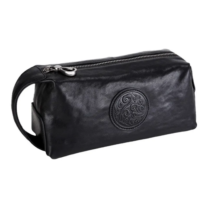 LARTIGENT Cow Leather Handheld Bag Clutch Small Size Men's Black-0