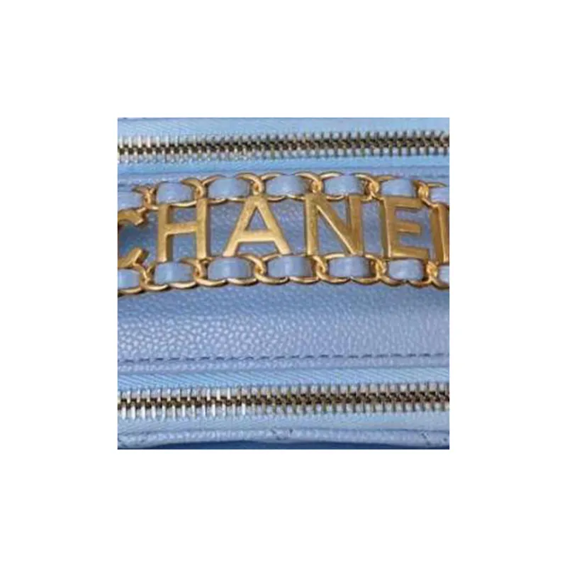 CHANEL Grain Embossed Cow Leather Box Bag, Shoulder Bag, Crossbody Bag, Handbag Women's Blue-3
