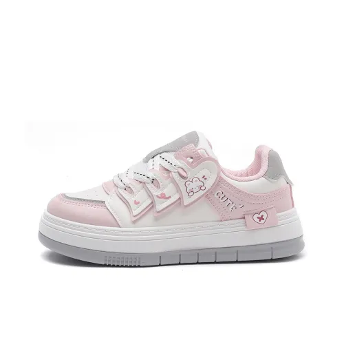 A&M Skateboard Shoes Women's Low-Top Beige/Pink