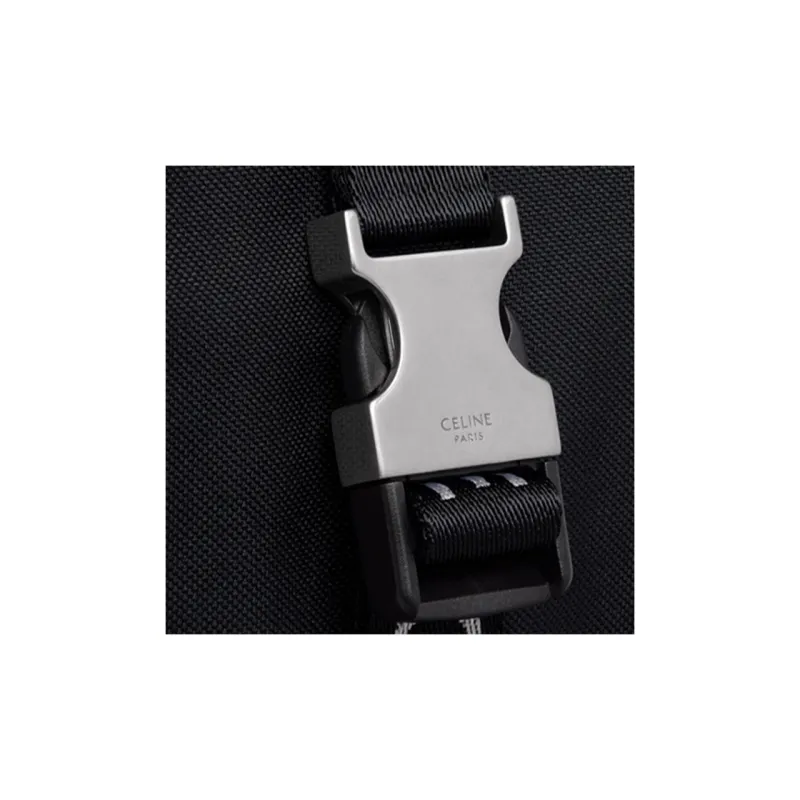 CELINE Cow Leather Shoulder Bag Crossbody Bag Cell Phone Pouch Unisex Black-5