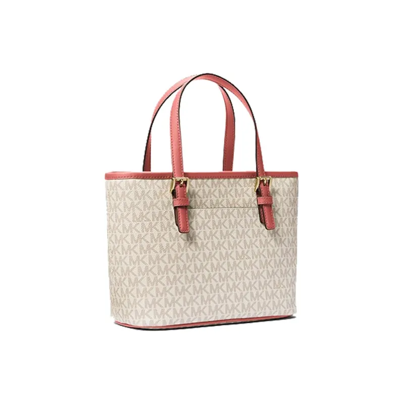 MICHAEL KORS Canvas Tote Bag Shopping Bag Shoulder Bag Handbag Women's Vanilla White-1
