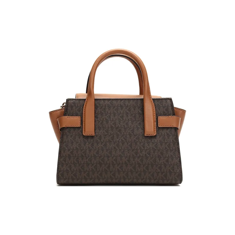 MICHAEL KORS Carmen Artificial Leather Portable Crossbody Bag, Shoulder Bag Women's Brown-5