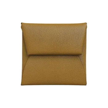 HERMES Bastia Chamkila Goat Skin Coin Purses Wallets Women's U8 Bronze Dore Copper Gold