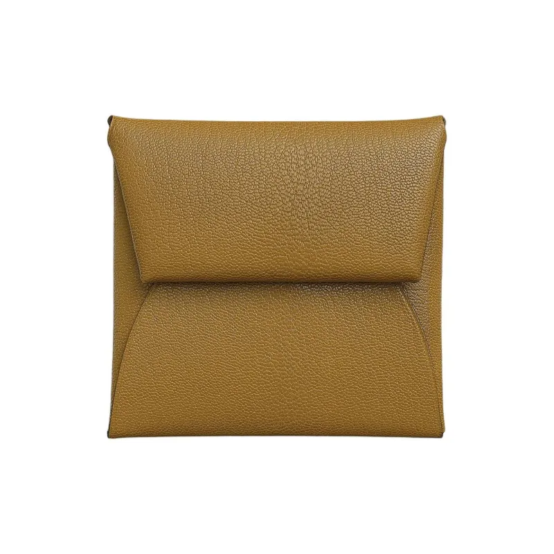 HERMES Bastia Chamkila Goat Skin Coin Purses Wallets Women's U8 Bronze Dore Copper Gold-0