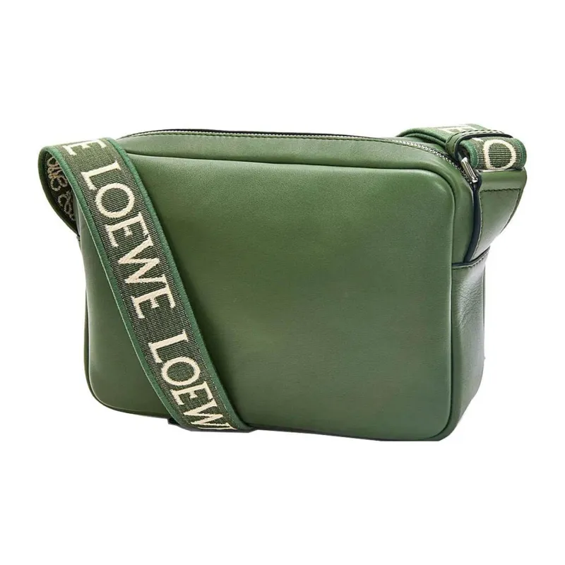 LOEWE Cow Leather Messenger Bag, Shoulder Bag, Crossbody Bag Extra Small Men's Hunter Green-1