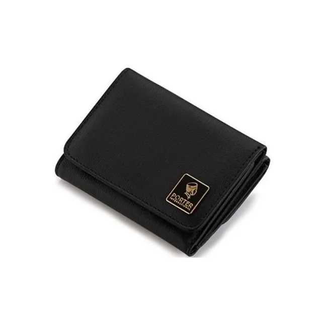 PORTER Ounce Cotton With PU And Canvas Coin Purse Unisex Black-1