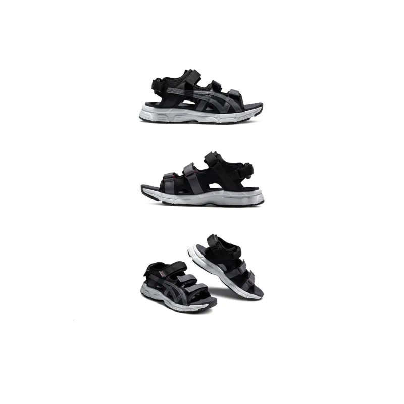 Asics Kahana Sd 2 Fashion Retro Sports Unisex Black Gray Sandals 'Black Gray'-4