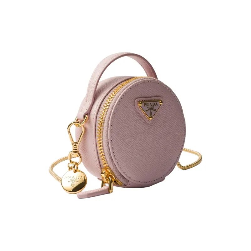 PRADA Saffiano Leather Portable Crossbody Bag Shoulder Bag Mini Women's Snow Pink-2