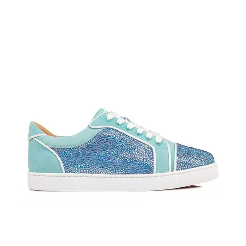 Christian Louboutin Skateboard Shoes Women's Low Top Blue-1