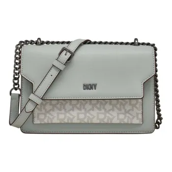 DKNY Leather Shoulder Bag Crossbody Bag Women's Gray