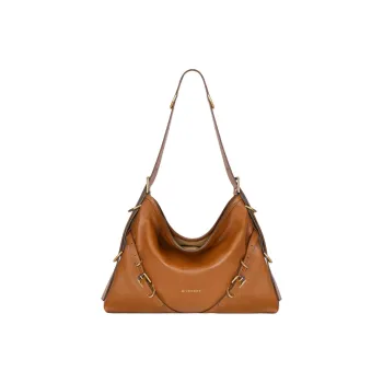 GIVENCHY Voyou Shiny Buffalo Leather Portable Crossbody Bag Shoulder Bag Medium Size Women's Soft Tan