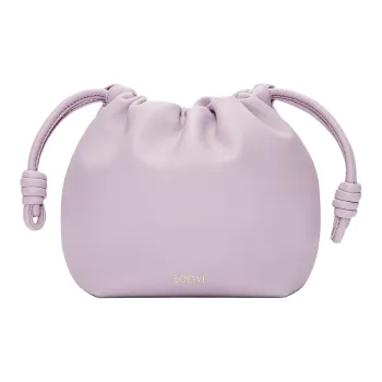 LOEWE Flamenco Nappa Sheepskin One Shoulder Crossbody Clutch Mini Women's Light Purple