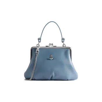 Vivienne Westwood Granny Frame Nappa Leather Shoulder Bag, Crossbody Bag, Handbag Wallet Women's Blue