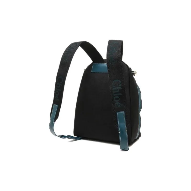Chloe Woody Linen Backpack Unisex Black-3