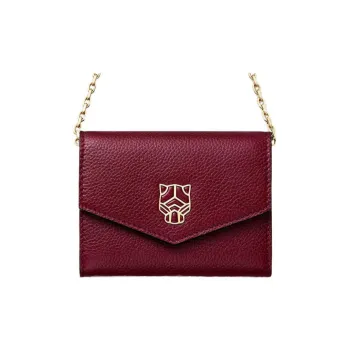 CARTIER PANTHÈRE Grained Calfskin Handbag Shoulder Bag Crossbody Bag Women's Burgundy