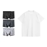 Paisley Tricolor+270 G Heavyweight Pure White Short-Sleeved