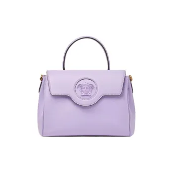 VERSACE La Medusa Cow Leather Crossbody Handbags Medium Size Women's Light Purple