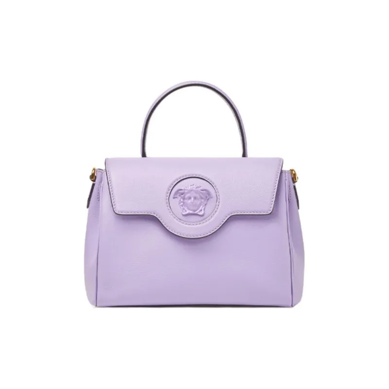 VERSACE La Medusa Cow Leather Crossbody Handbags Medium Size Women's Light Purple-0