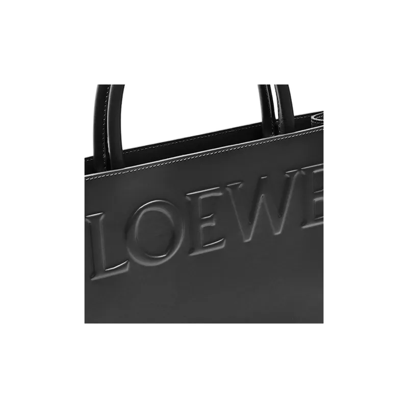 LOEWE Glossy Cow Leather Tote Bag Shopping Bag Handbag Regular Women's Black-5
