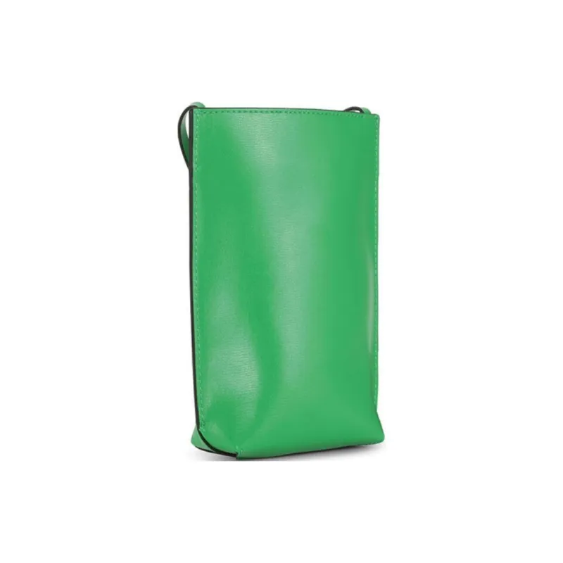 GANNI Banner Leather Shoulder Bag Crossbody Bag Small Size Women's Green-1