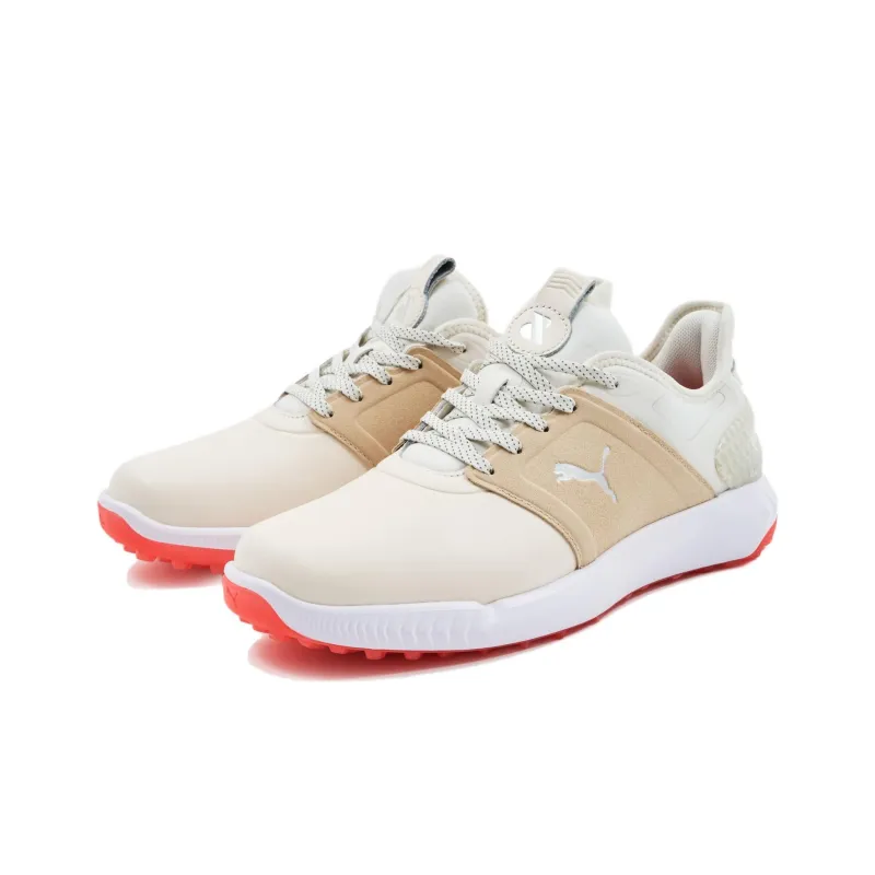 PUMA IGNITE Elevate Anti Slip Wear Resistant Low Top Golf Shoes Men's White Brown-2
