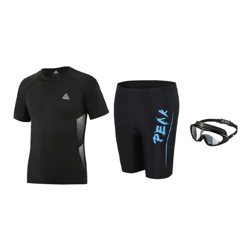 PEAK Swimming Sets Polyester Elastane Pool Men's Black Gold Black Blue-9