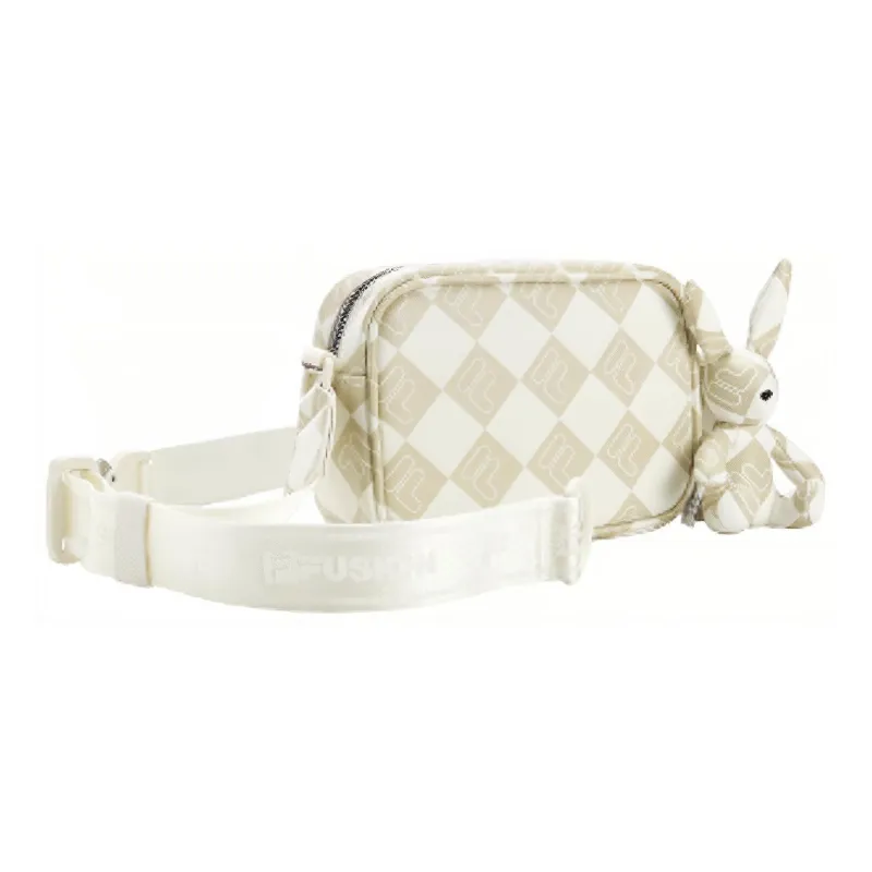 FILA FUSION Polyurethane Crossbody Bag, Shoulder Bag Regular Women's Light Beige White-2
