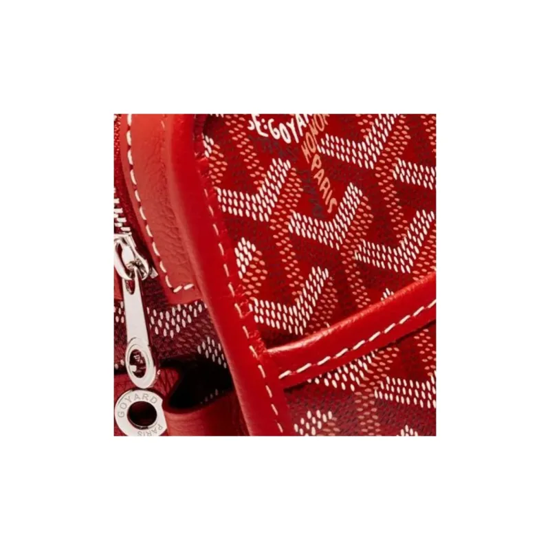 GOYARD JOUVENCE Canvas With Leather Travel Storage Bags Handheld Toiletry Bags Medium Size Unisex Red-3