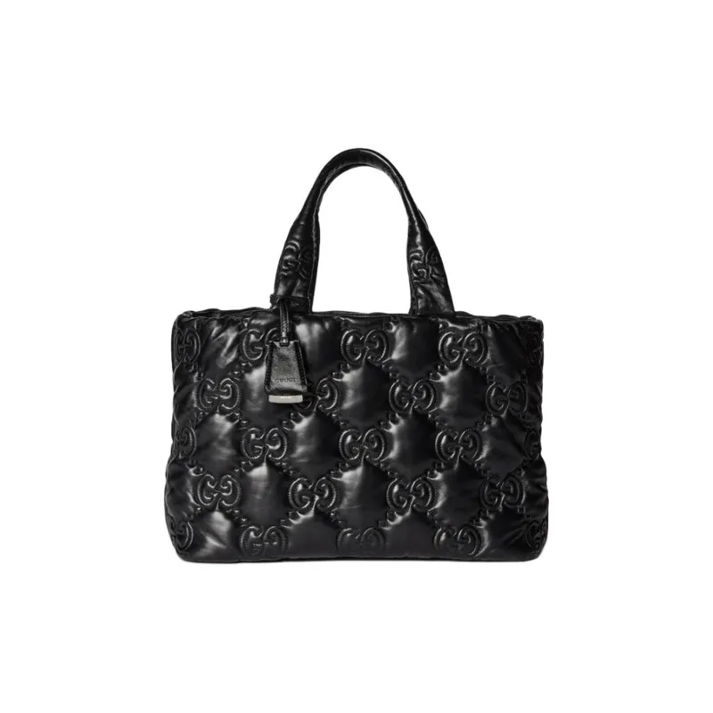 GUCCI GG Matelassé Leather Tote Bag Shopping Bag Shoulder Bag Handbag Large Size Women's Black-1