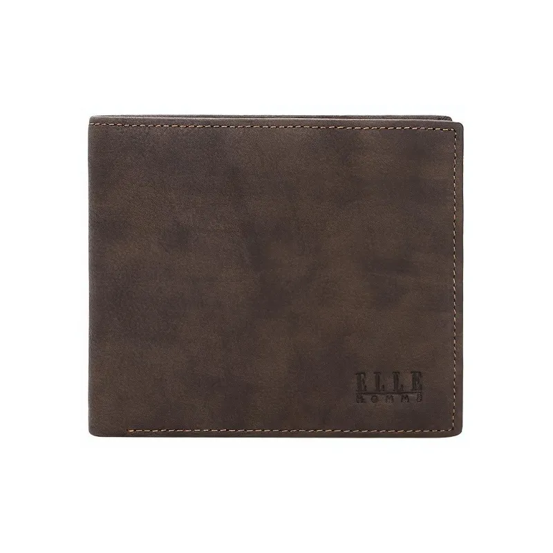 ELLE HOMME Cow Leather Wallet Regular Men's Coffee-0