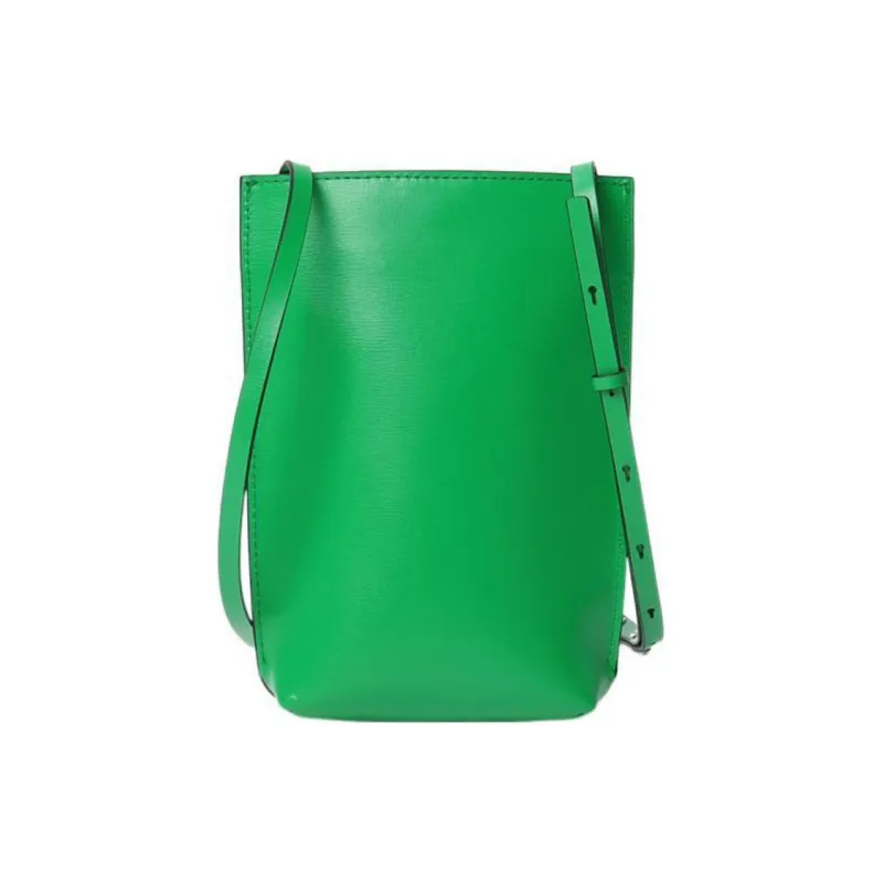 GANNI Banner Leather Shoulder Bag Crossbody Bag Small Size Women's Green-2