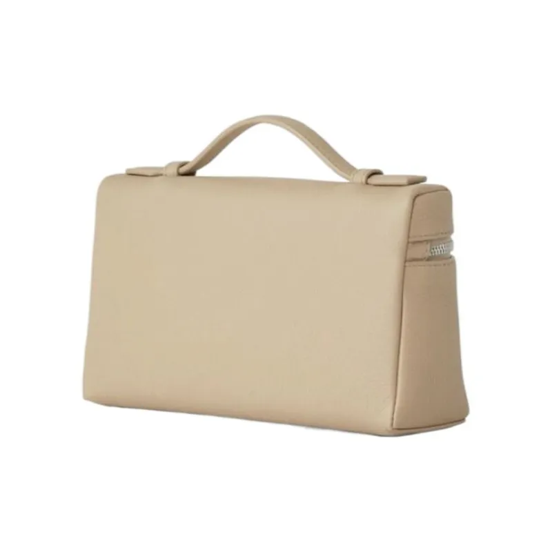 Loro Piana ExtraPocket Leather Small Square Makeup Bag Handbags Shoulder Bags Women's Light Milk Scent Color-1