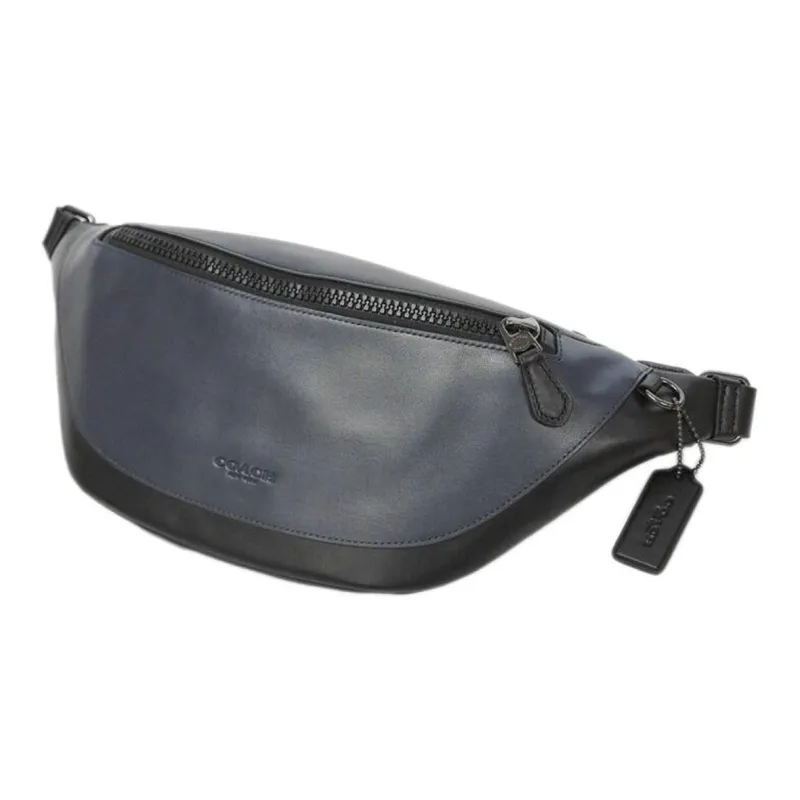 COACH Warren Leather One Shoulder Crossbody Fanny Pack Men's Gray Copper Mix Black-2