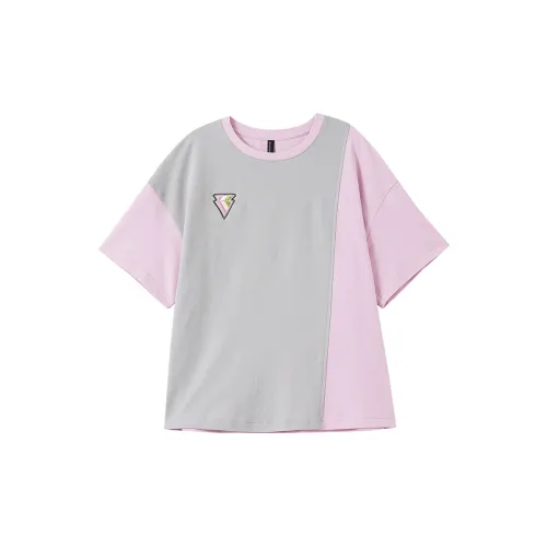 OUNIXUE T-Shirts Women's Pink/Gray