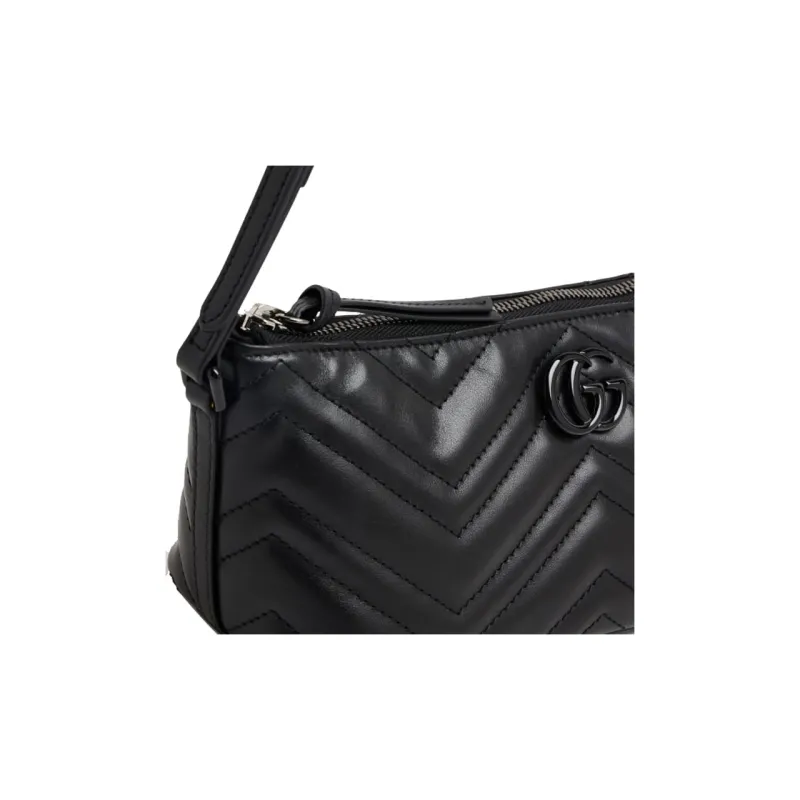 GUCCI GG Marmont Leather Handbag, Shoulder Bag Women's Black-6