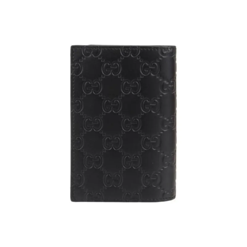 GUCCI Calfskin Passport Holder Men's Black-3
