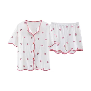 MIIOW Pajama Set Women's White Pink