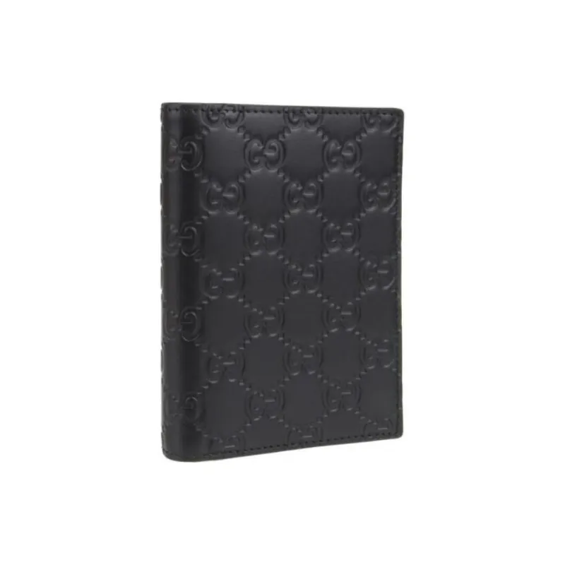 GUCCI Calfskin Passport Holder Men's Black-1