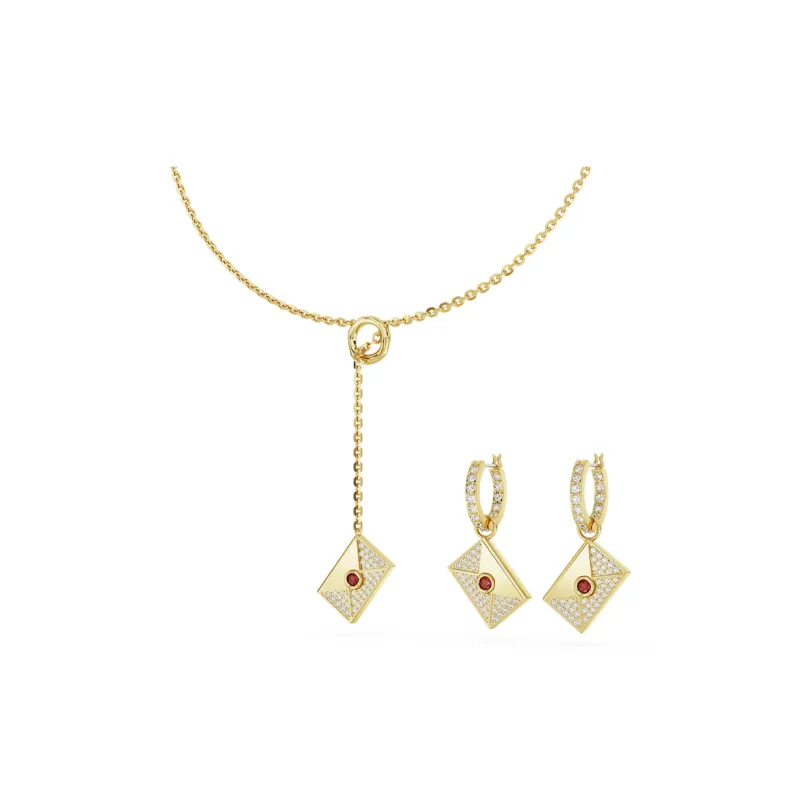 Swarovski Letra Faux Crystal Necklaces Women's Pink-3