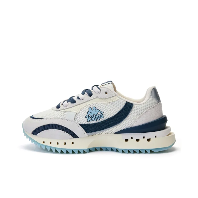 Kappa Anti Slip Wear Resistant Low Top Casual Running Shoes Unisex White Blue-0