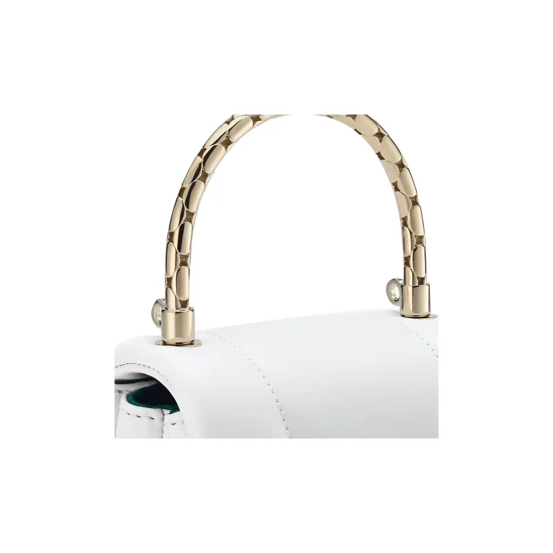 BVLGARI Serpenti Reverse Calfskin Shoulder Bag Crossbody Bag Handbag Mini Women's White-4