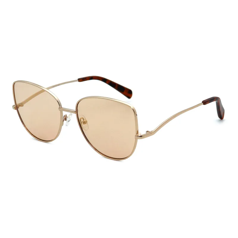 Pair Ponyo Metal Square Sunglasses Unisex Gold-0