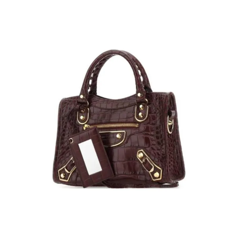 Balenciaga Calfskin Handbag Mini Women's Red-1