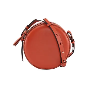GANNI Recycled Material Patchwork Fabric Small Round Bag Wallet Shoulder Bag Women's Red