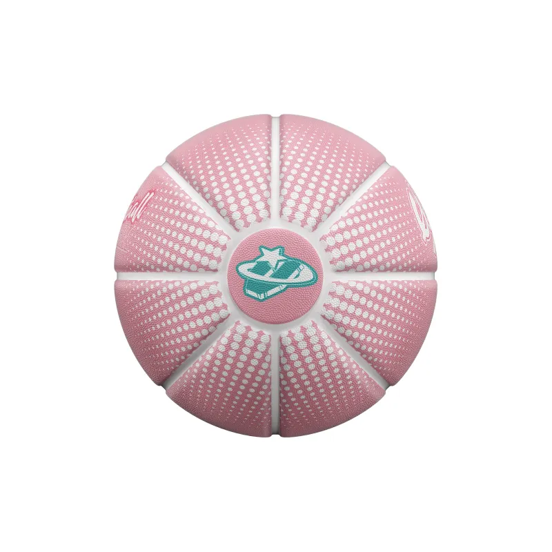 VEIDOORN Rubber Basketball Pink Green Gradient Size 7/5, Size 6 Training-4