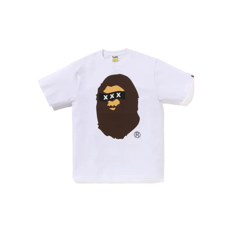 A BATHING APE X God Selection Xxx Ape Head Tee White 3XL - POIZON