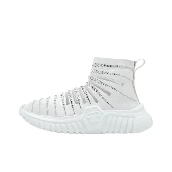 PHILIPP PLEIN Cushioning Lightweight High-Top Casual Shoes Women's White