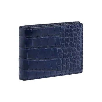 LOUIS VUITTON Multiple Crocodile Leather Wallet Men's Navy Blue