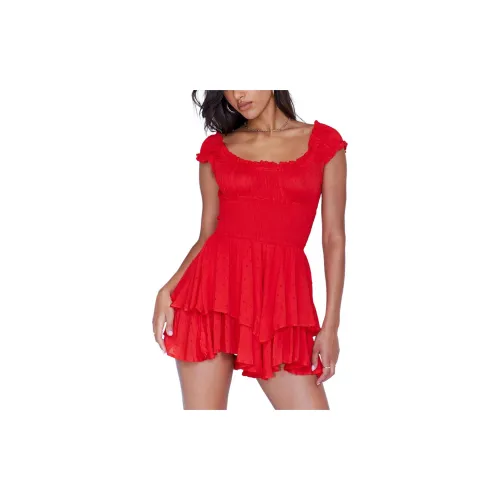 PRINCESS POLLY Short-Sleeved Dresses Women's Red