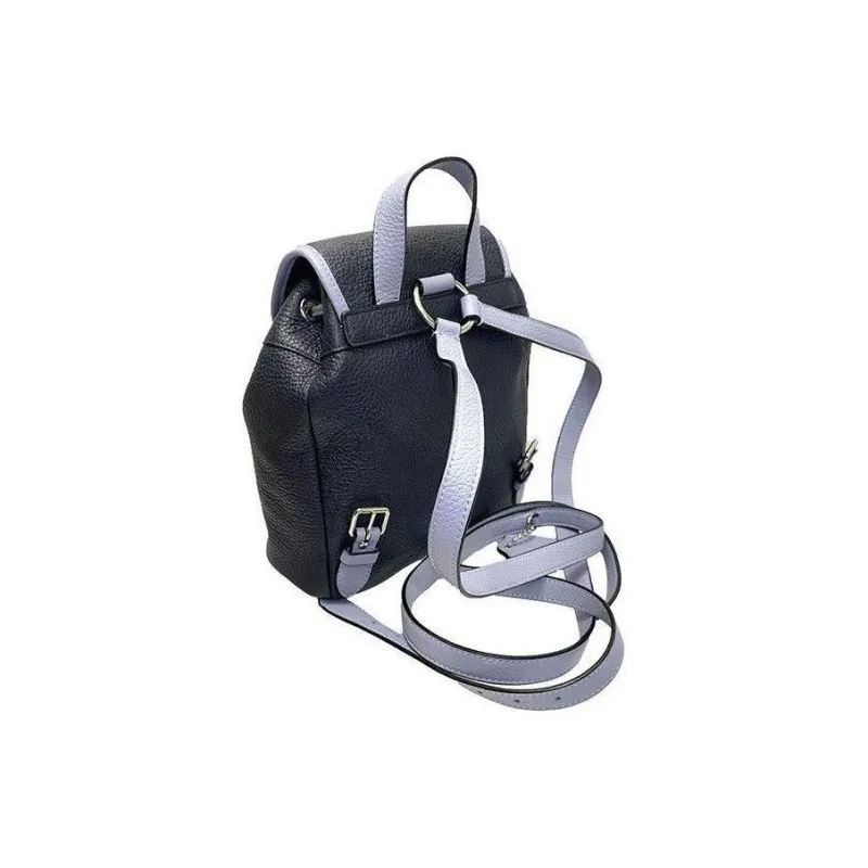 COACH Pennie Leather Backpack Women's Navy Blue-4